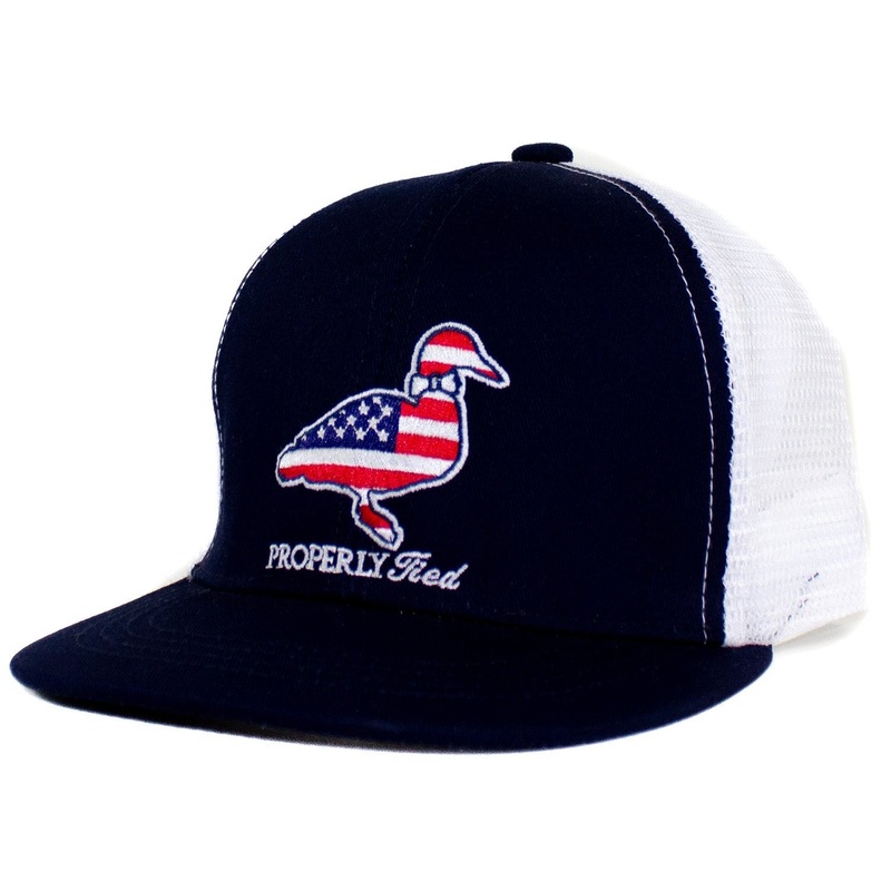 Properly Tied Boys Trucker Hat Americana Logo