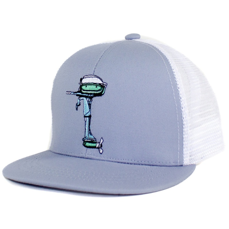 Properly Tied Boys Trucker Hat Boat Motor