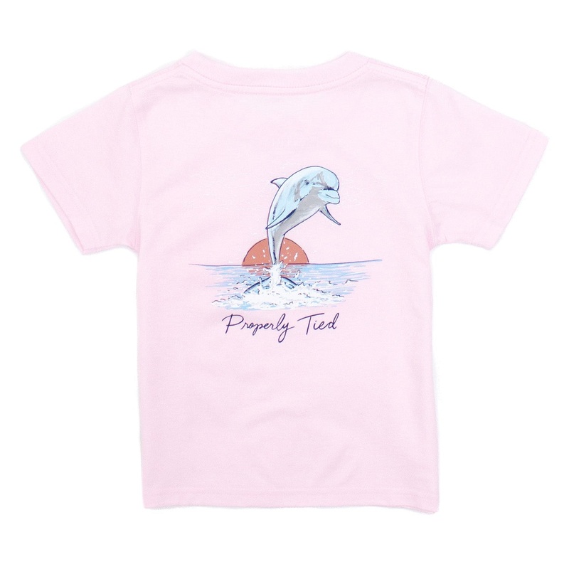 Properly Tied Girls Dolphin Short Sleeve Youth Small