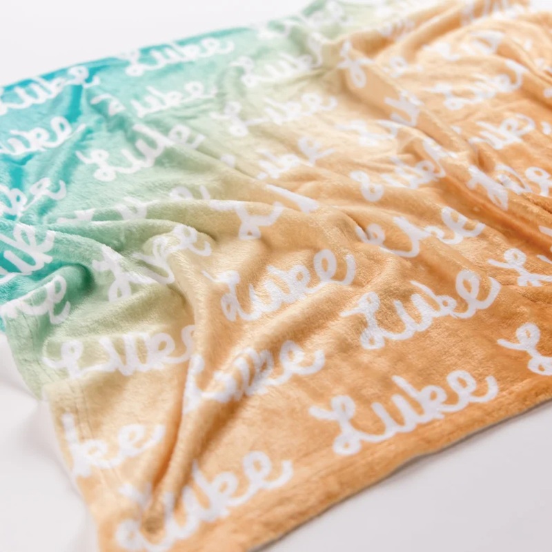 Sugar + Maple Plush Minky Fleece Personalized Blanket | Neutral Ombre 30″ x 40″