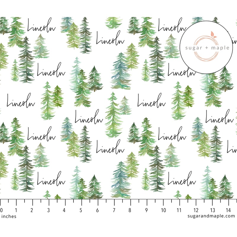 Sugar + Maple Plush Minky Fleece Personalized Blanket | Pine Tree 30″ x 40″