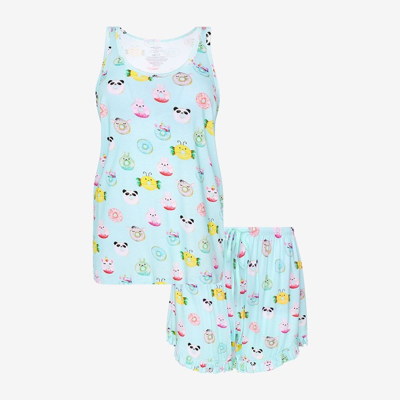 Donuts – Women Tank Top & Ruffled Short PJs Adult Small