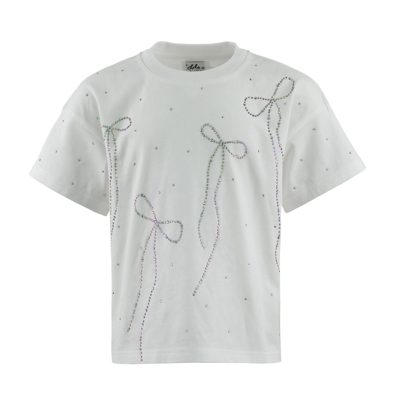 Lola + The Boys Crystal Bows T-shirt 2T