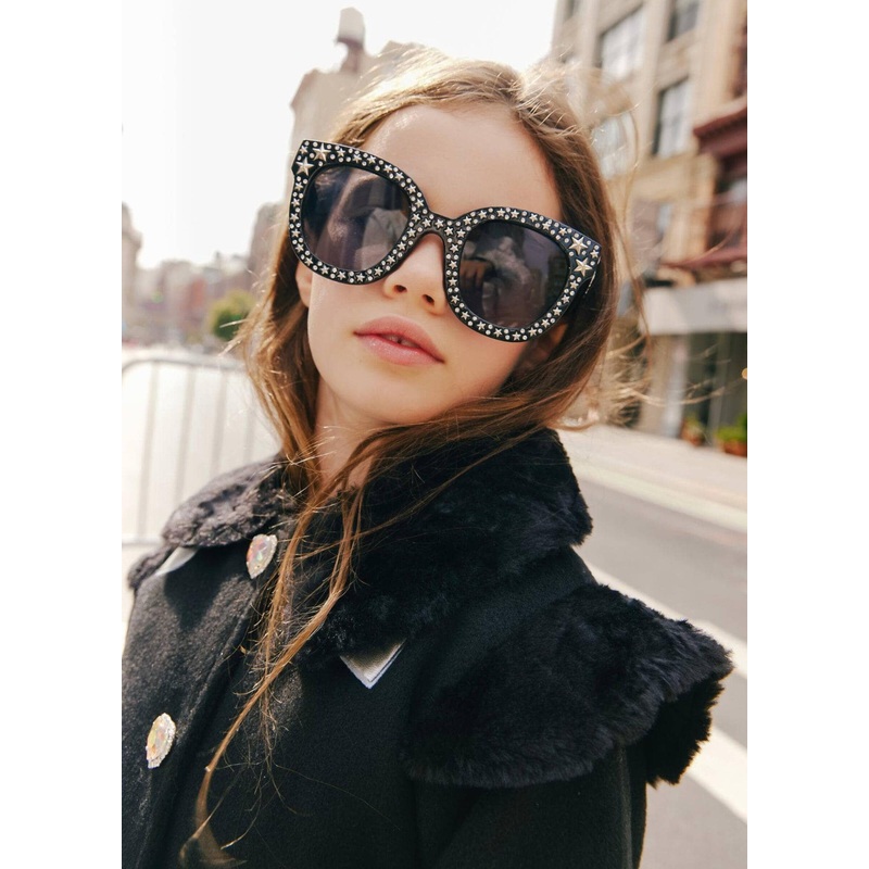 Lola + The Boys Crystal Star Sunglasses White