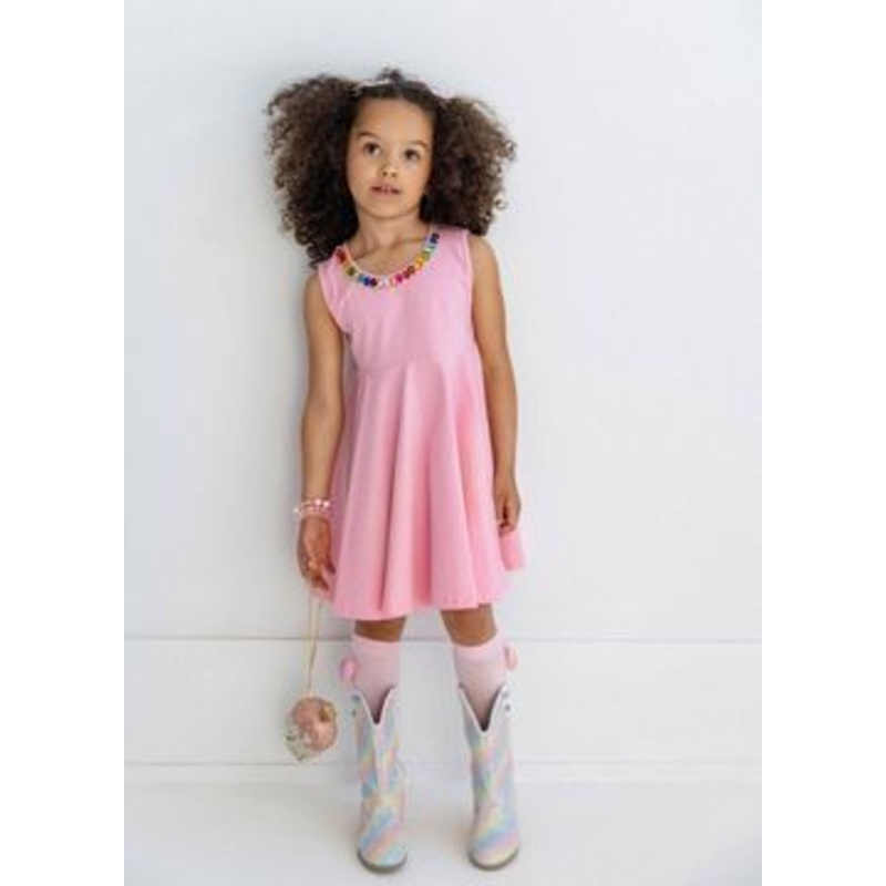 Lola + The Boys Pink Rainbow Gems Tank Dress 2