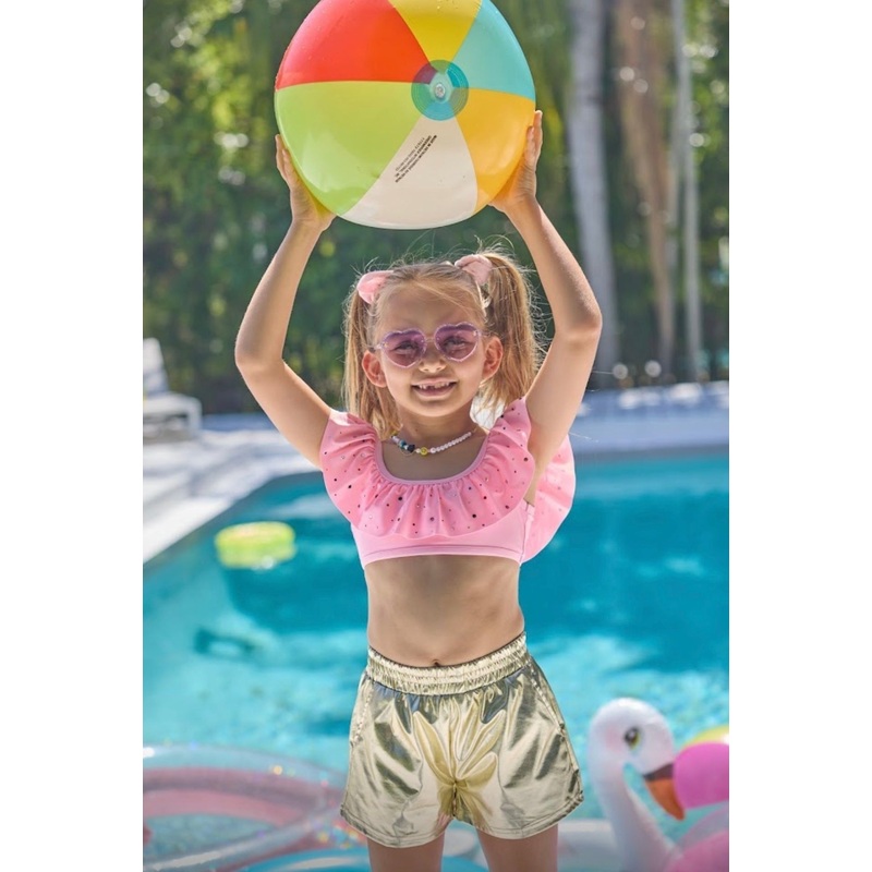 Lola + The Boys Rainbow Crystal Ruffle Swim 2