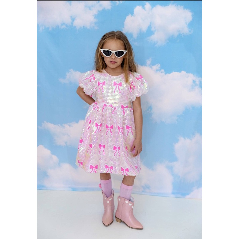 Lola + The Boys Sequin Bow Dress 2