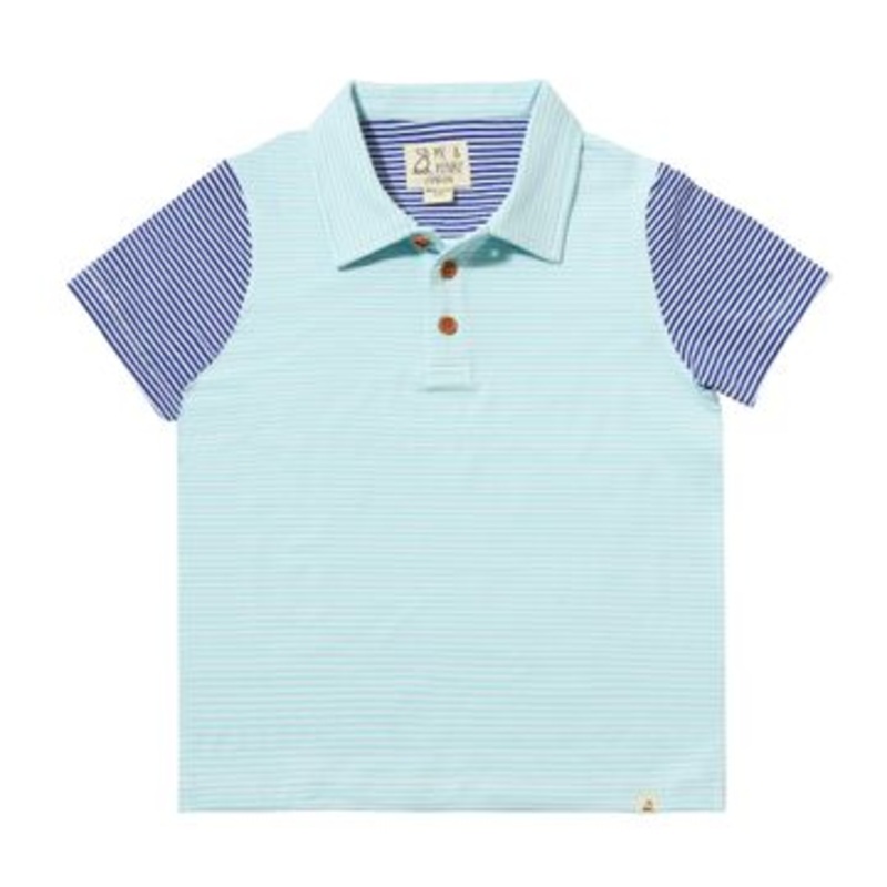 Me & Henry Halyard Polo | Blue With Royal Arms 2-3T