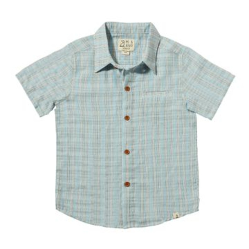 Me & Henry Newport Woven Shirt | Blue/Grey Stripe 12-18M