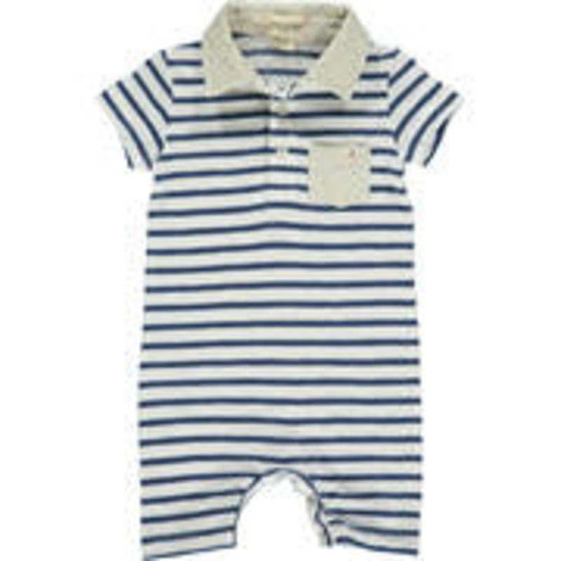 Me & Henry Saltash | Navy/White Polo Romper 0-3M