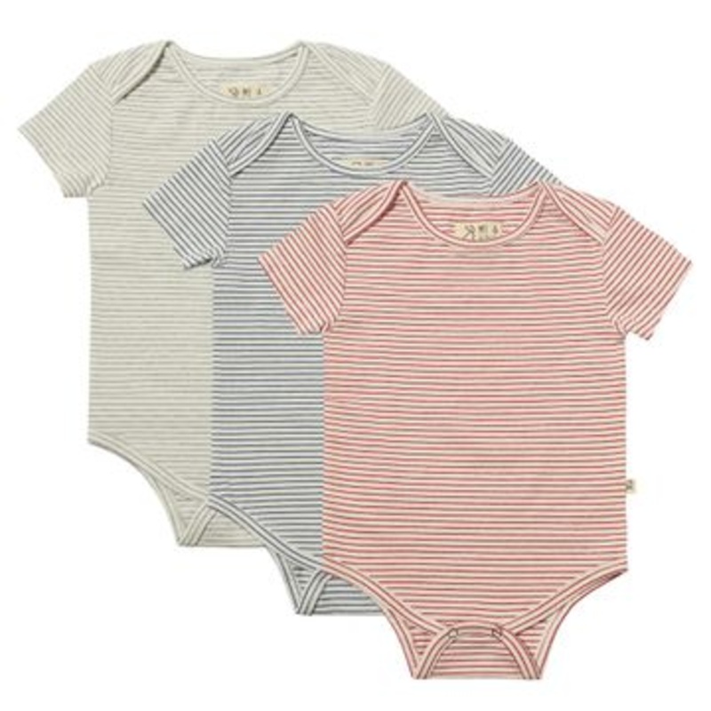 Me & Henry Walty Triple Pack Onesies | Nautical Stripes 0-3M
