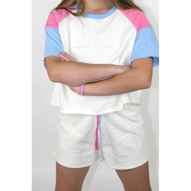 Paper Flower Star Chenille Embroidery Short S