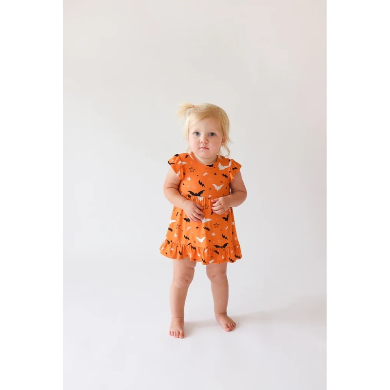 Posh Peanut Hendrix Cap Sleeve Ruffled Bodysuit Dress 0-3M
