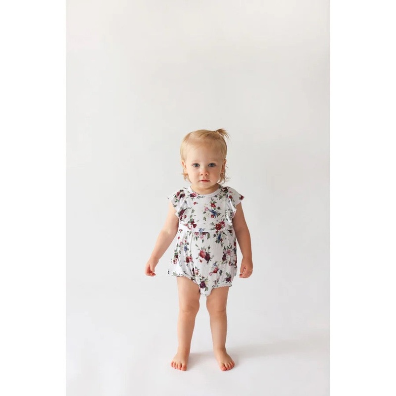 Posh Peanut Philippa Flutter Sleeve Bubble Romper 3-6M