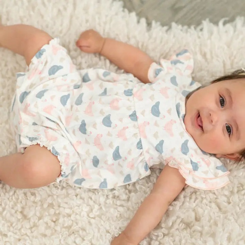 Sweet Bamboo Ruffle Romper Happy Hens Newborn