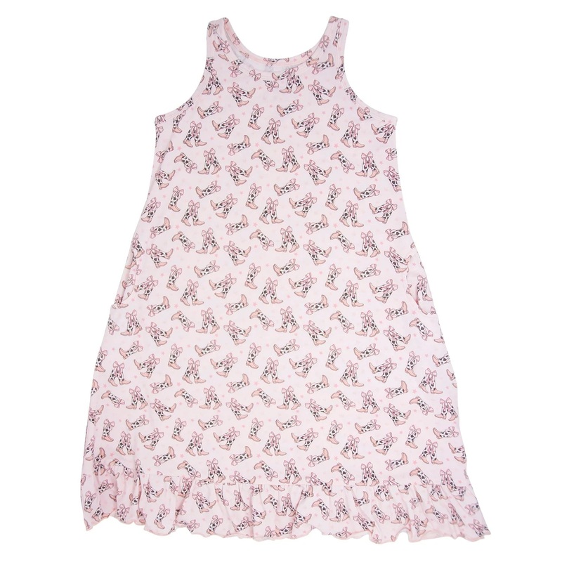 Sweet Bamboo Summer Boho Dress Cowhide Boots 2Y