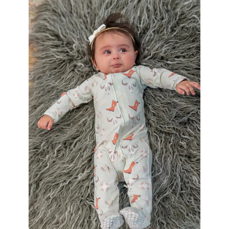 Sweet Bamboo Zipper Footie Dude Ranch Newborn