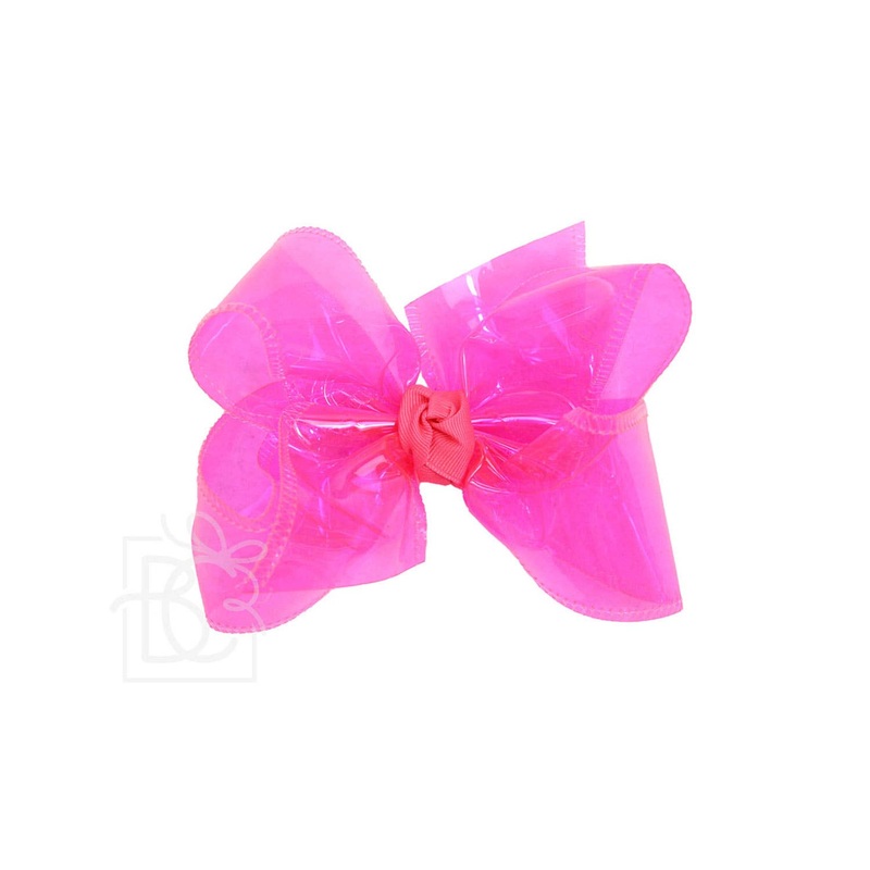 Waterproof Hugh Bow on Clip Neon Pink