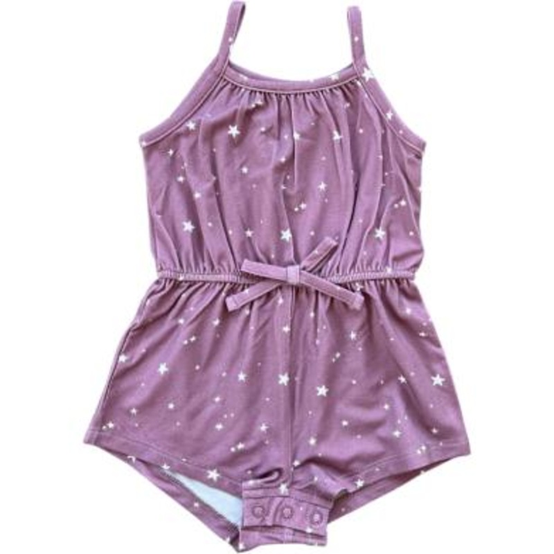 Baby Sprouts Baby Summer Romper | Mini Stars In Dusty Mauve 0-3M