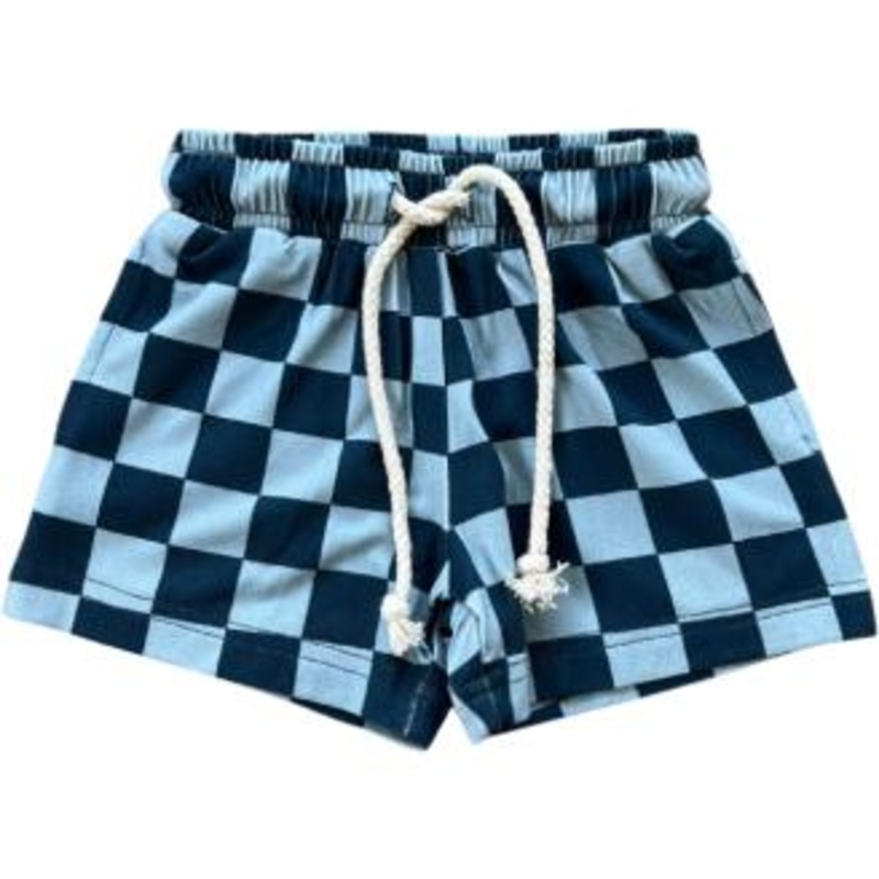 Baby Sprouts Boy’s Everyday Shorts | Checker In Navy Stardew 2T