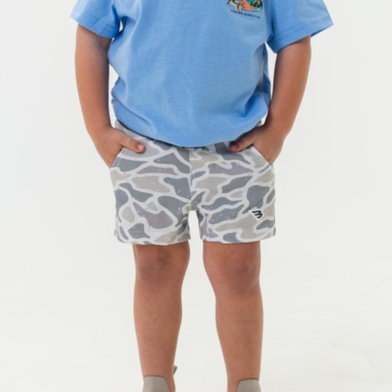 Burlebo Youth Athletic Short | White Camo 2T