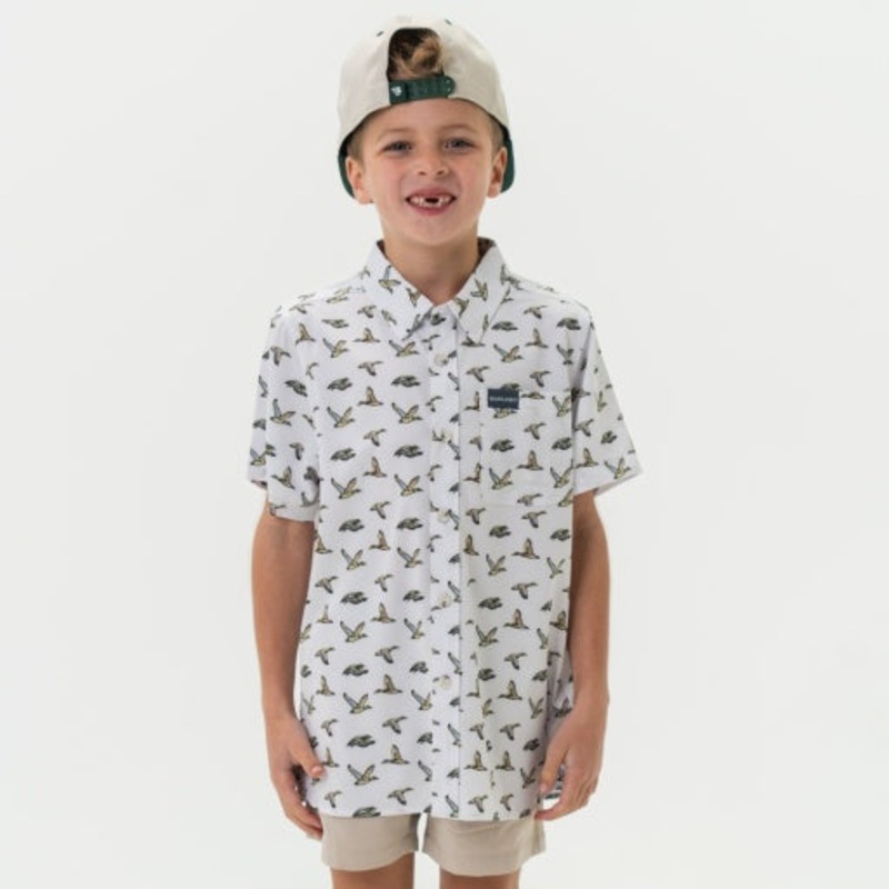 Burlebo Youth Performance Button Up | Flying Mallard Ducks 2T