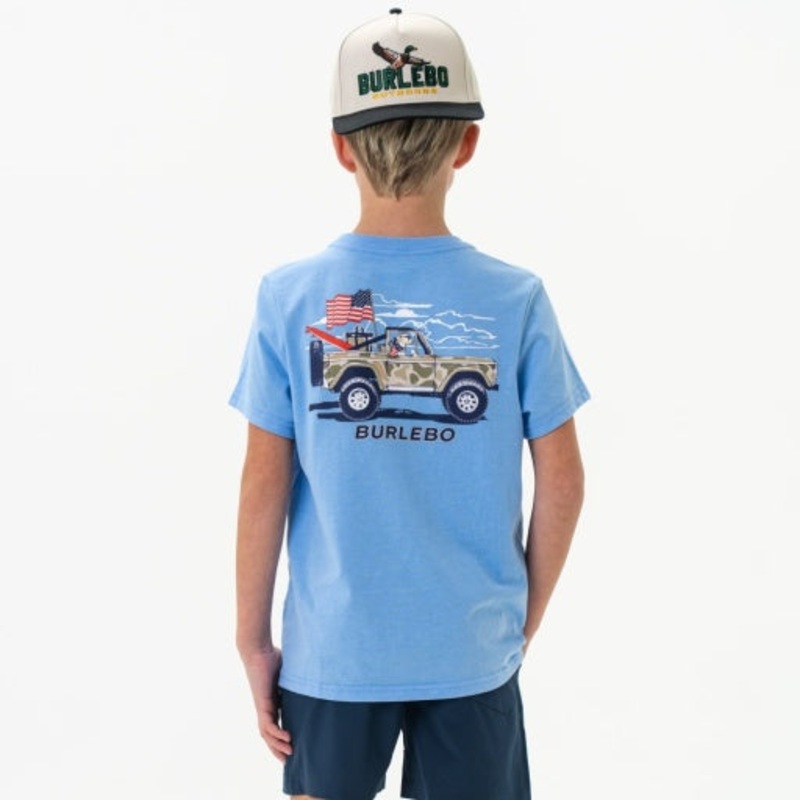 Burlebo Youth Tee | Camo Beach Cruiser – Ss – Heather Periwinkle 2T