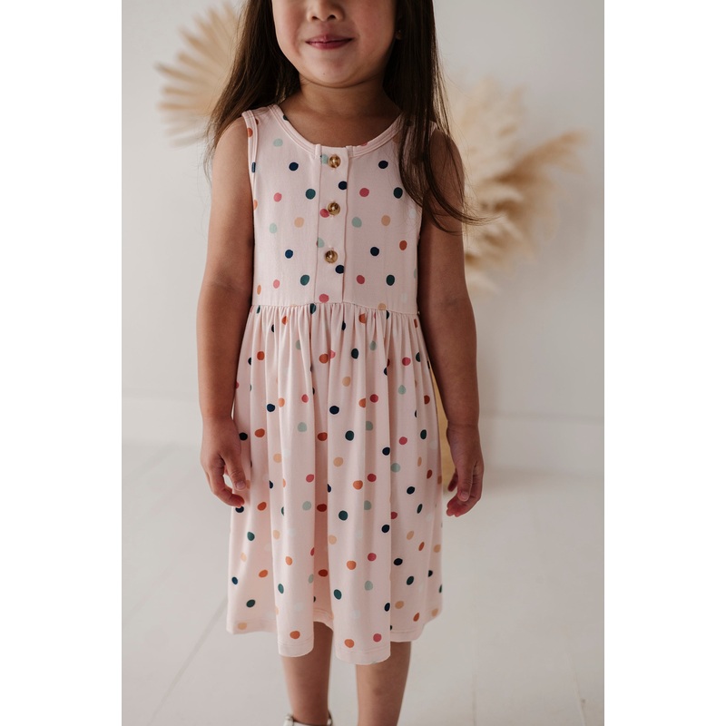 Henley Tank Dress Summer Polka Dots 2T