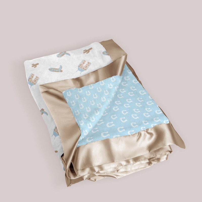 Jujube Ultra-Soft Thick Reversible Baby Blanket | Howdy Partner Blue