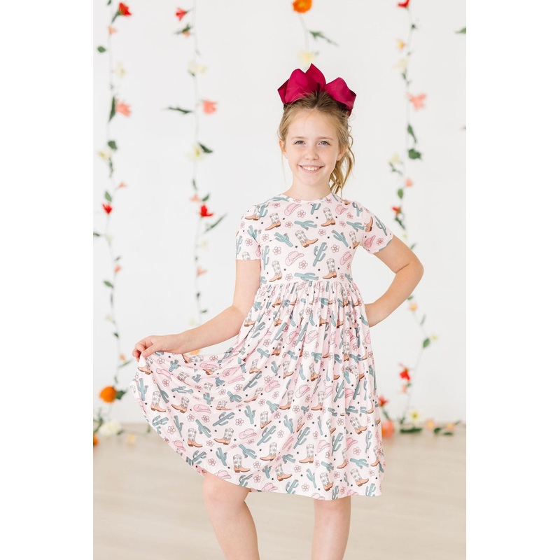 Mila & Rose Cactus Cowgirl S/S Pocket Twirl Dress 6-12M