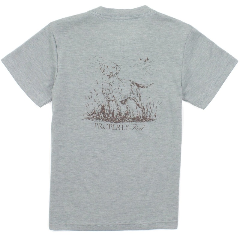 Properly Tied Boys Portland Pocket Tee Short Sleeve Labrador | Moss Grey 2T