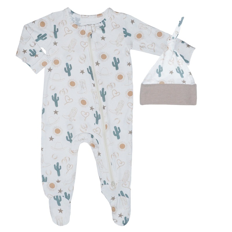 Everly Grey Footie 2-Piece | Rodeo Newborn