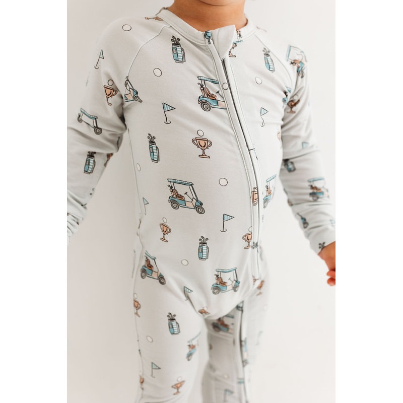 In My Jammers Blue Golf Zipper Romper Newborn