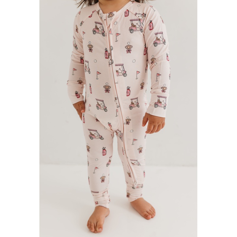 In My Jammers Pink Golf Zipper Romper Newborn