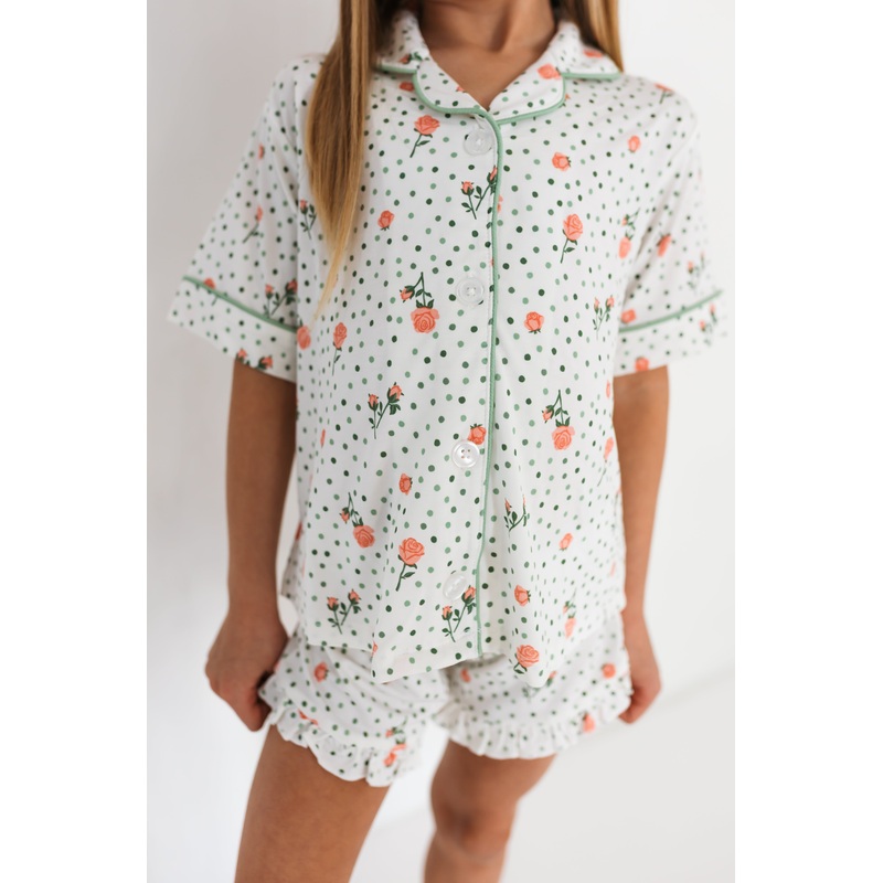 In My Jammers Quinn Floral Kids Button Up Short Set 2T