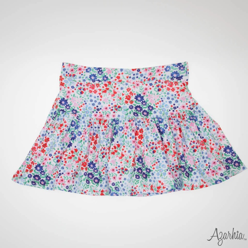 Liberty Flowers Gathered Skort in Print 2T