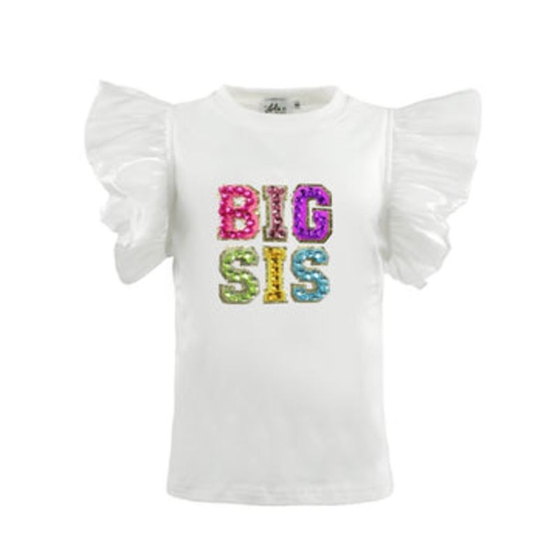 Lola + The Boys Big Sis Gem Ruffle T-Shirt 2T