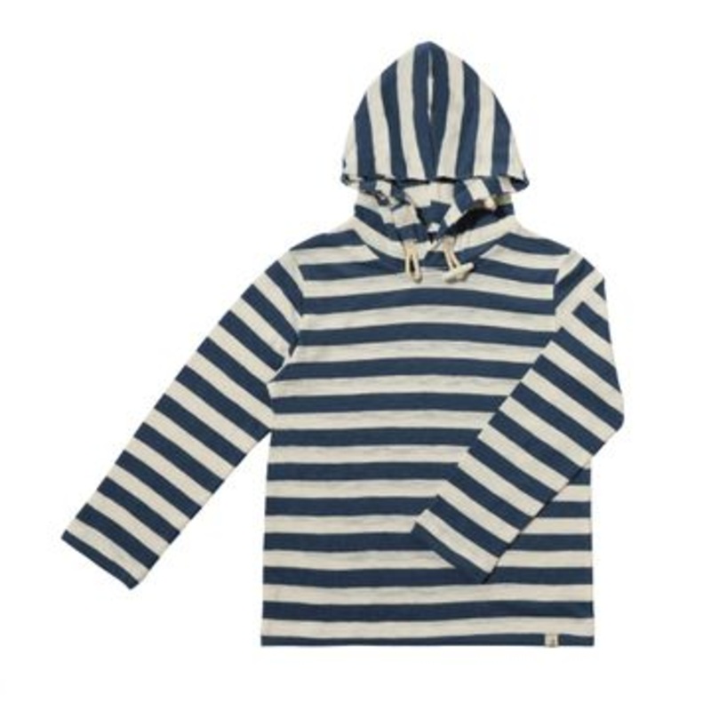 Me & Henry Seaberry Hooded Top | Navy/Cream 3-4T
