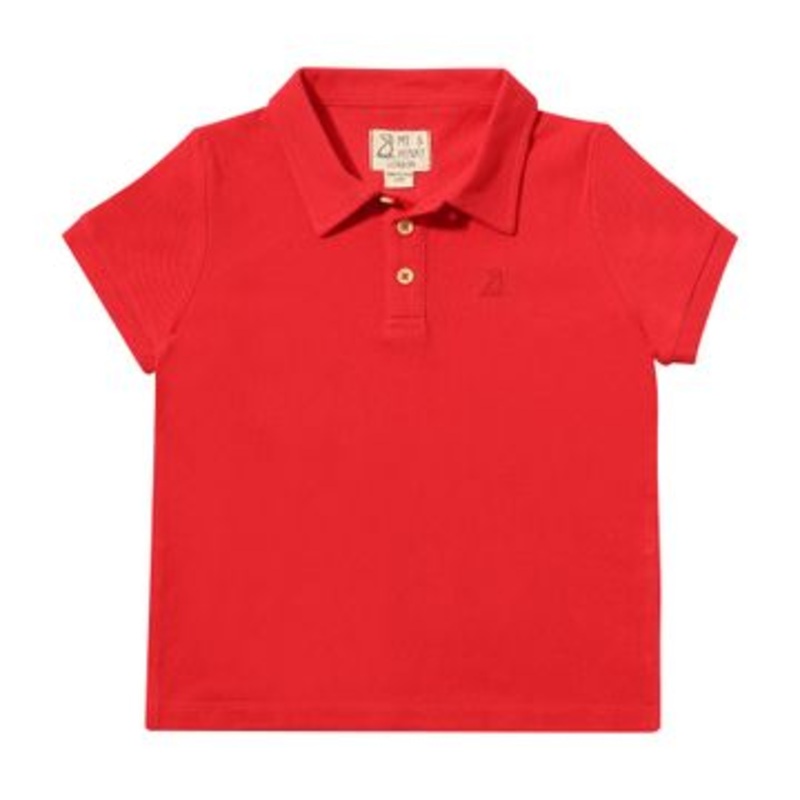 Me & Henry Shipping Polo | Red Pique 2-3T