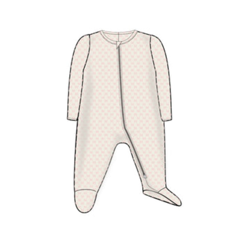 Pimalu Zipper Footie | Bows 0-3M