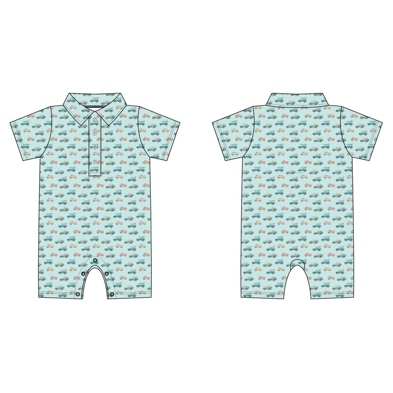 Polo Romper – Check The Surf: Check The Surf Newborn