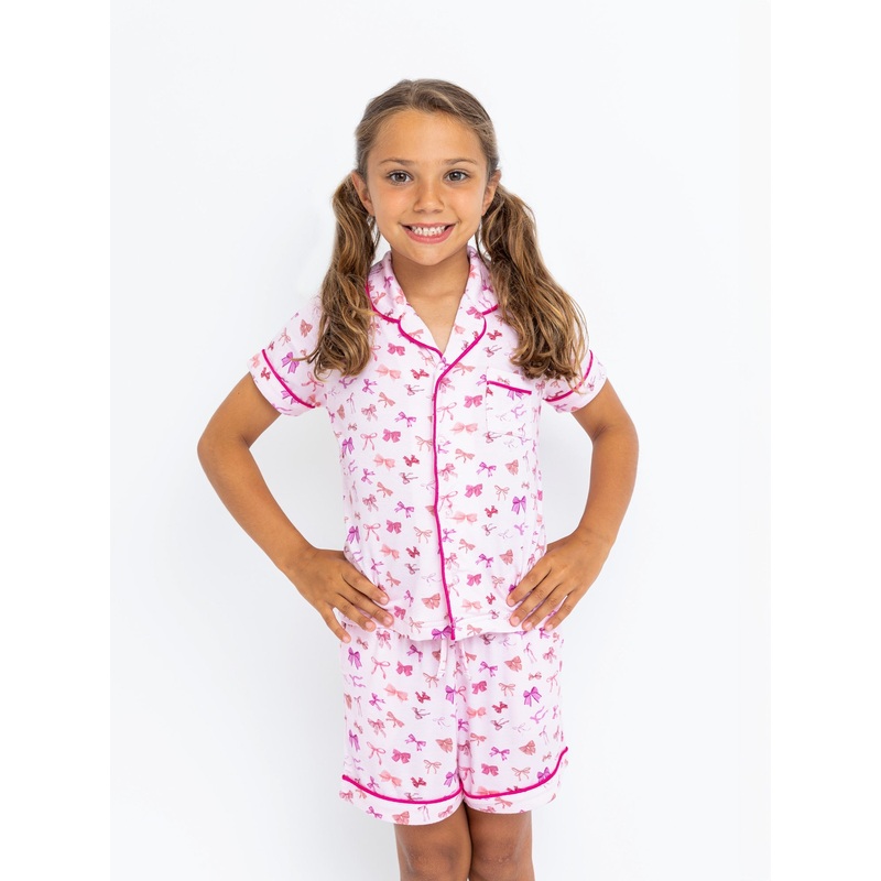 Preppy Goose Bows Short Sleeve Pajama Set 2/3