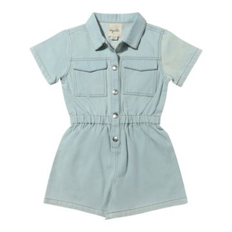 Vignette Addison Romper | Light Denim 3T