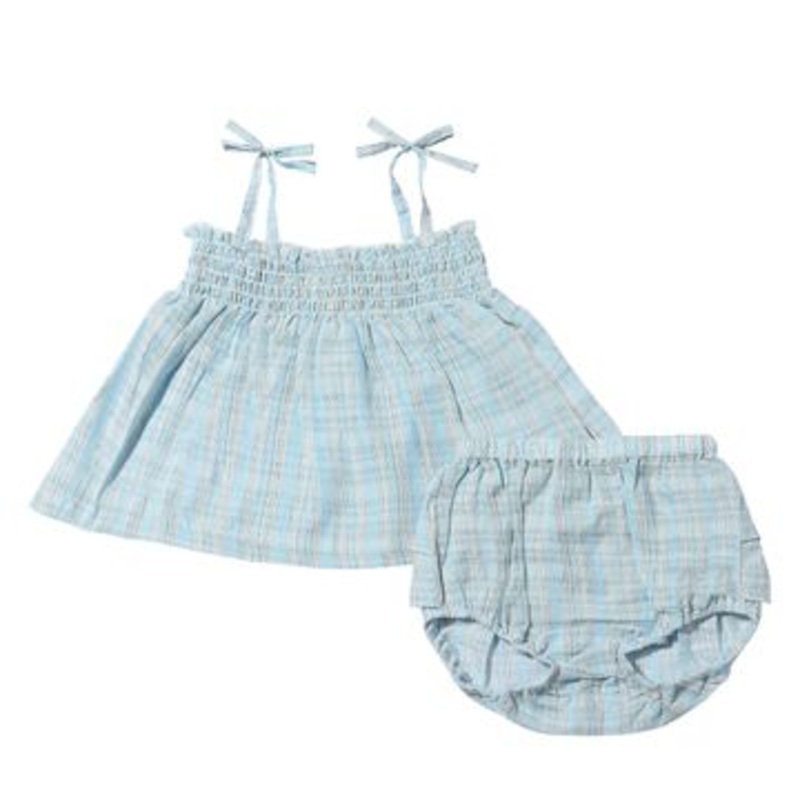 Vignette Bianca Smocked Set | Blue/Yellow Stripe 0-3M