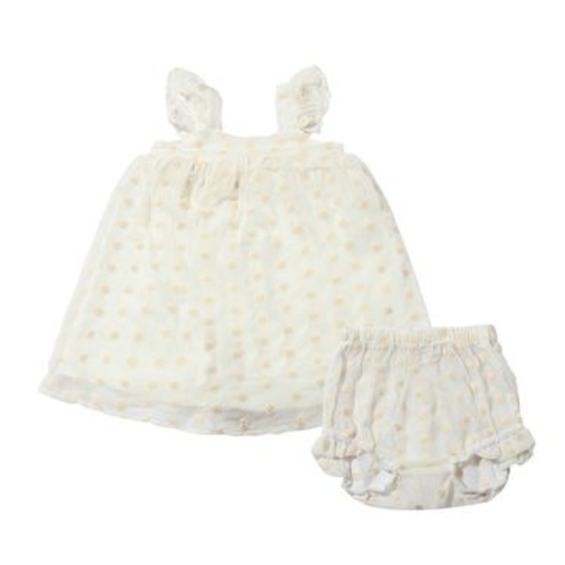 Vignette Georgie Dress | Ivory Mesh Daisy 12-18M
