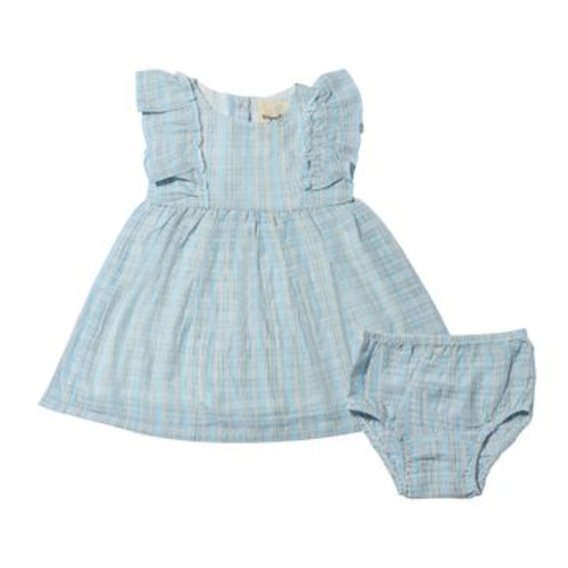 Vignette Michele Dress | Light Blue Plaid 2T