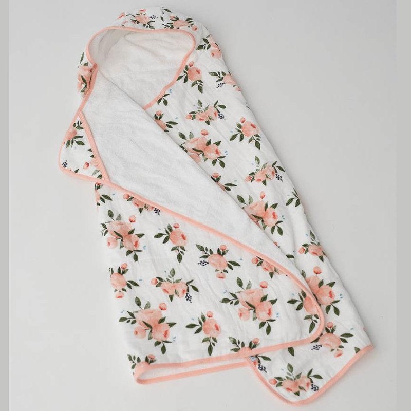 Little Unicorn Big Kid Hooded Towel – Watercolor Roses