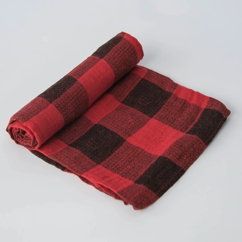 Little Unicorn Cotton Swaddle – Red Plaid