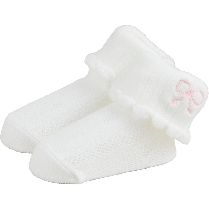 Mud Pie Bow Foldover Socks 0-12M