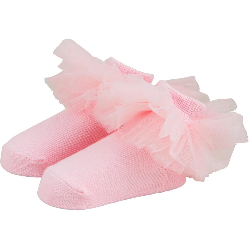 Mud Pie Solid Pink Tutu Sock 0-12M